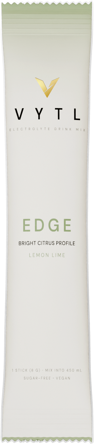 VYTL EDGE Lemon Lime electrolyte stick pack, front view